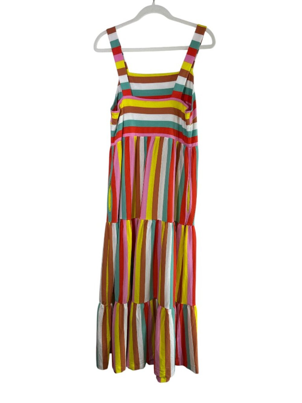 J. Crew Maxi Dress Rainbow Striped Cotton Knit Sz M NWT Sleeveless Summer Casual - Picture 6 of 13